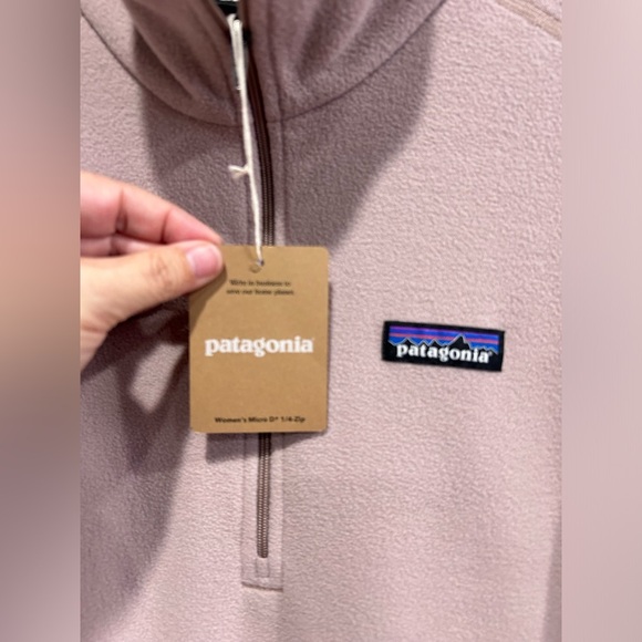 Patagonia Women's XL Micro D 1/4 Zip Fleece Pullover Jacket Stingray Mauve NWT - Picture 5 of 8